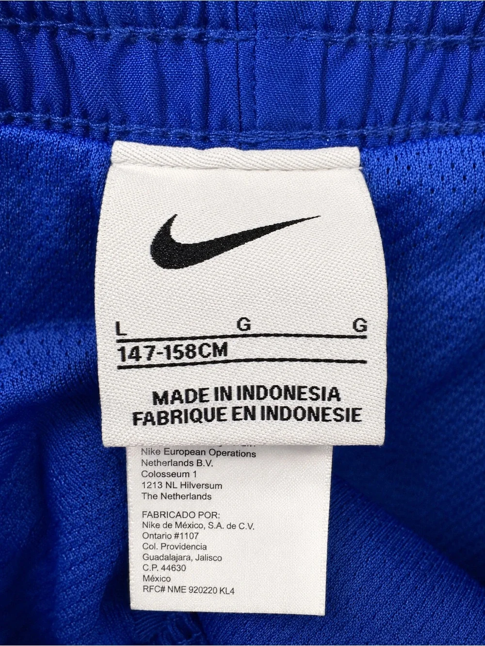 Nike Boys' Royal Blue Athletic Shorts with Logo Tape Size Large